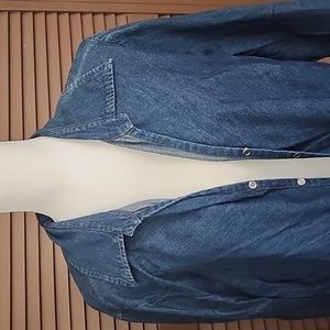 3/4 sleeve button down light weight jeans jacket